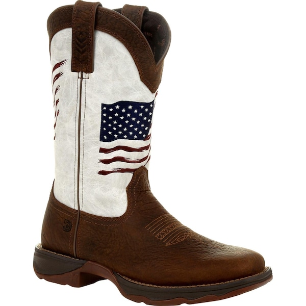 Durango Women's Western Boot, 9 M, Leather, 11 in H, Bay Brown/White DRD0394 - main